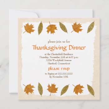 Personalized Autumn Leaves Dinner Invitations by koncepts at Zazzle