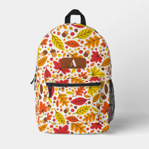 Personalized Autumn Leaves Kids Printed Backpack