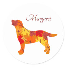 Personalized Autumn Leaves Labrador Silhouette