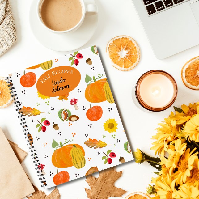 Personalized Autumn Lover Notebook (Cute autumn-themed notebook with spiral binding for recipes, ideas, important information, etc.)