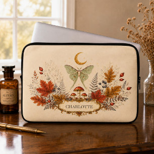 Personalized Autumn Luna Moth Witchy Laptop Sleeve