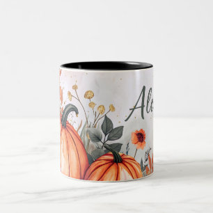 Personalized Autumn Mug with Pumpkins