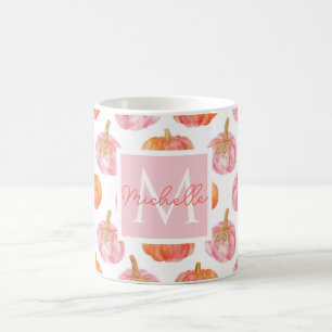 Personalized Autumn Mug with Pumpkins Pattern
