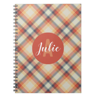 Personalized Autumn Plaid Notebook