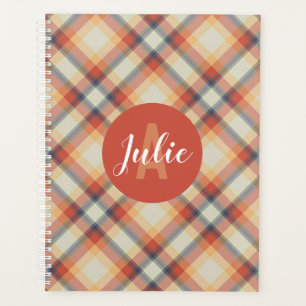 Personalized Autumn Plaid Planner