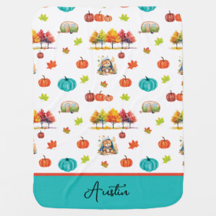 Personalized Autumn Pumpkin Adventure Baby Blanket
