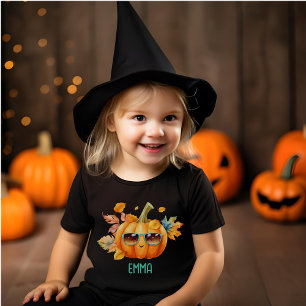 Personalized Autumn Pumpkin Toddler Halloween T-shirt