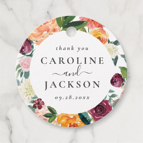 Personalized Autumn Wedding Favor Tags