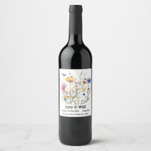 Personalized Autumn Wildflower Wine Label
