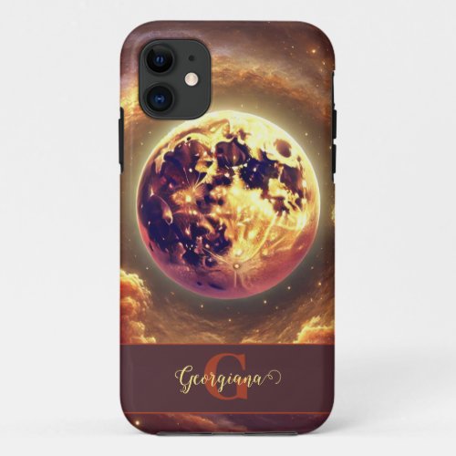 Personalized Autumnal Galaxy Harvest Moon iPhone 11 Case