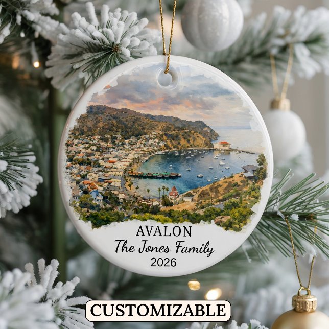 Personalized Avalon Ornament, Custom California Ceramic Ornament (Creator Uploaded)