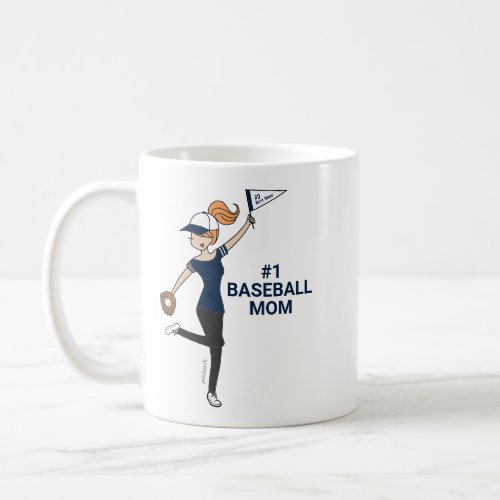 Personalized Avatar 1 Baseball Mom Coffee Mug