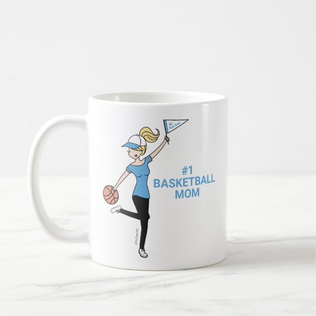Personalized Avatar #1 Basketball Fan Coffee Mug (Left)
