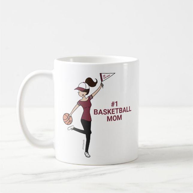 Personalized Avatar #1 Basketball Fan Coffee Mug (Left)