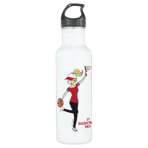 Personalized Avatar #1 Basketball Fan Stainless Steel Water Bottle