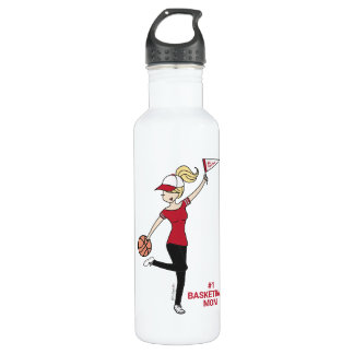Personalized Avatar #1 Basketball Fan Stainless Steel Water Bottle