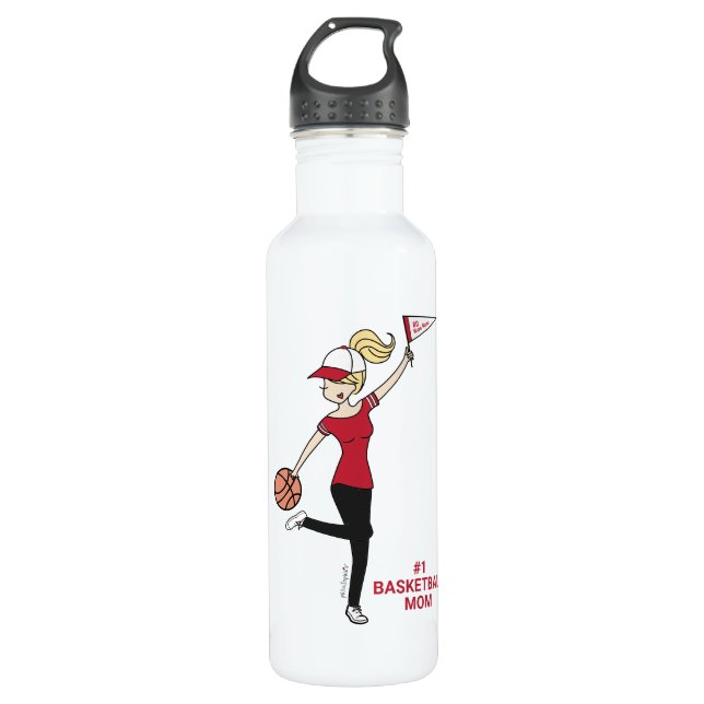 Personalized Avatar #1 Basketball Fan Stainless Steel Water Bottle (Front)