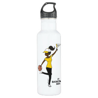 Personalized Avatar #1 Basketball Fan Stainless Steel Water Bottle