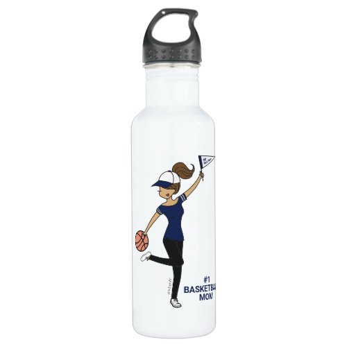 Personalized Avatar 1 Basketball Fan Stainless Steel Water Bottle