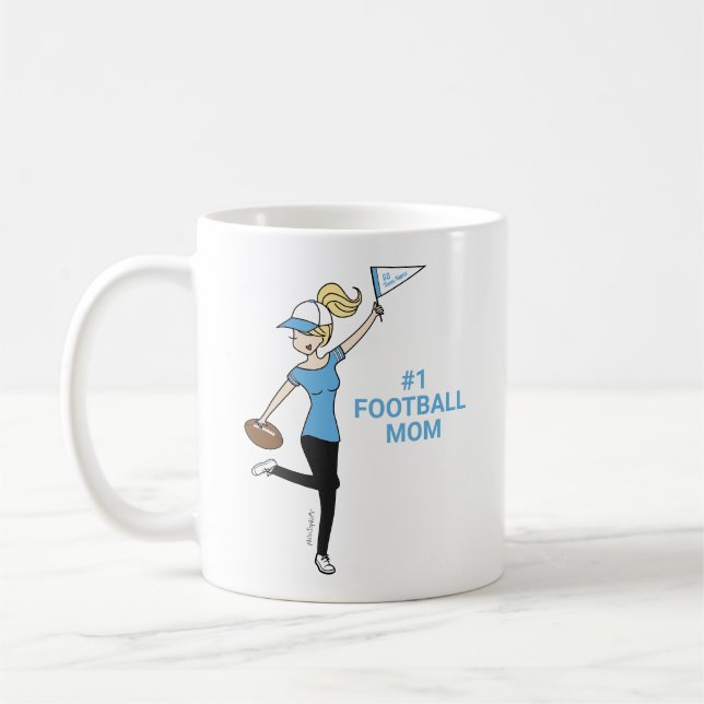 Personalized Avatar #1 Football Fan Coffee Mug (Left)