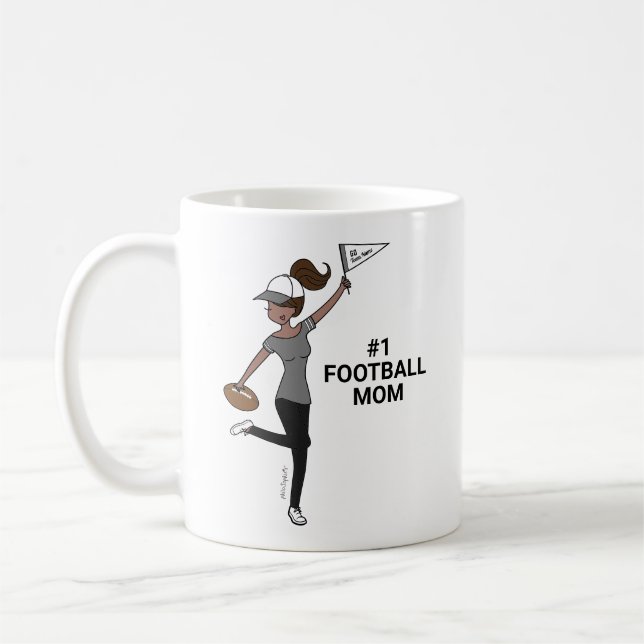 Personalized Avatar #1 Football Fan Coffee Mug (Left)