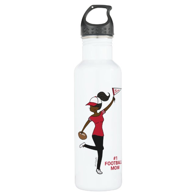 Personalized Avatar #1 Football Fan Stainless Steel Water Bottle (Front)