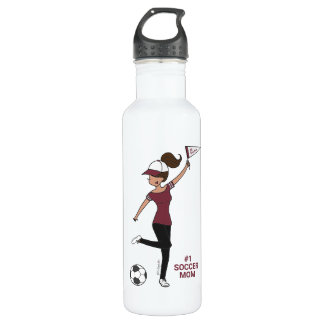 Personalized Avatar #1 Soccer Fan Stainless Steel Water Bottle