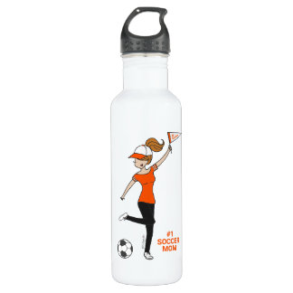 Personalized Avatar #1 Soccer Fan Stainless Steel Water Bottle