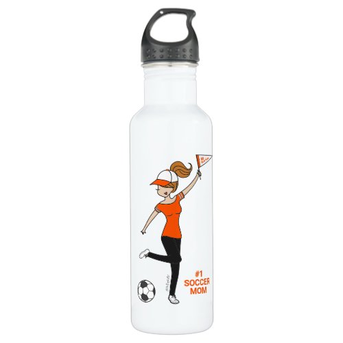 Personalized Avatar 1 Soccer Fan Stainless Steel Water Bottle