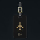 Personalized Aviation Airplane Luggage Tag<br><div class="desc">Aviation Luggage tag with beautiful gold airplane vector image. If you have any questions or requests please contact me.</div>