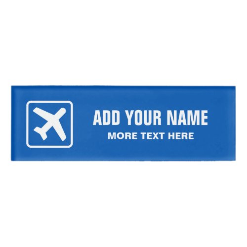 Personalized aviation airplane magnetic name tags