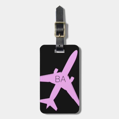 Personalized Aviation Pink Airplane Luggage Tag