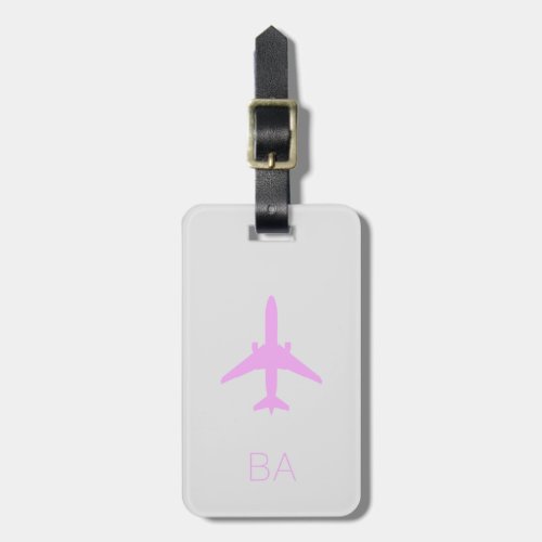 Personalized Aviation Pink Airplane Luggage Tag