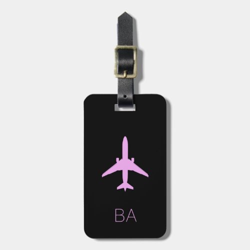 Personalized Aviation Pink Airplane Luggage Tag