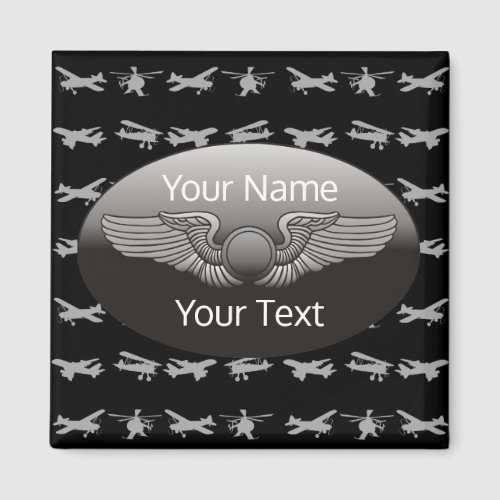 Personalized Aviation Wings Aircraft Magnet