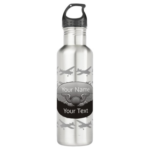 Personalized Aviation Wings Aircraft Stainless Steel Water Bottle