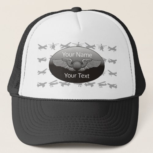 Personalized Aviation Wings Aircraft Trucker Hat