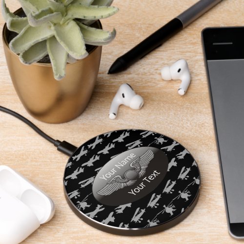 Personalized Aviation Wings Aircraft Wireless Charger