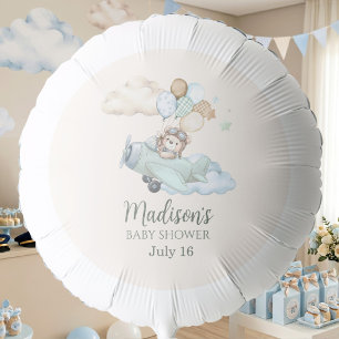 Personalized Aviator Teddy Bear Baby Shower Helium Balloon