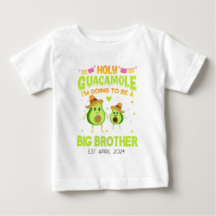 Personalized Avocado Big Brother Announcement Baby T-Shirt