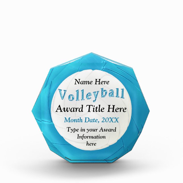 Personalized Awards for Volleyball Players, Coach (Front)