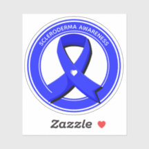 Personalized Awareness Blue Ribbon White Heart