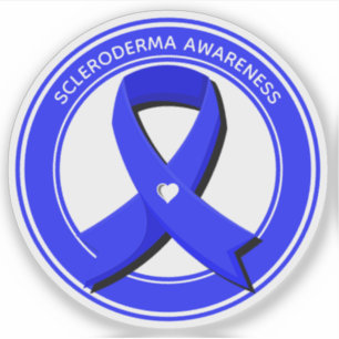 Personalized Awareness Blue Ribbon White Heart Sticker
