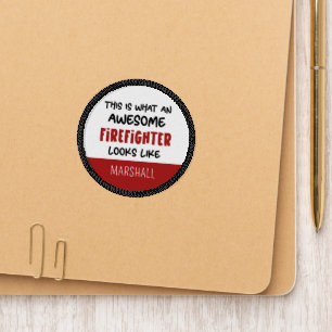 Personalized Awesome Firefighter Funny Firefighter Patch