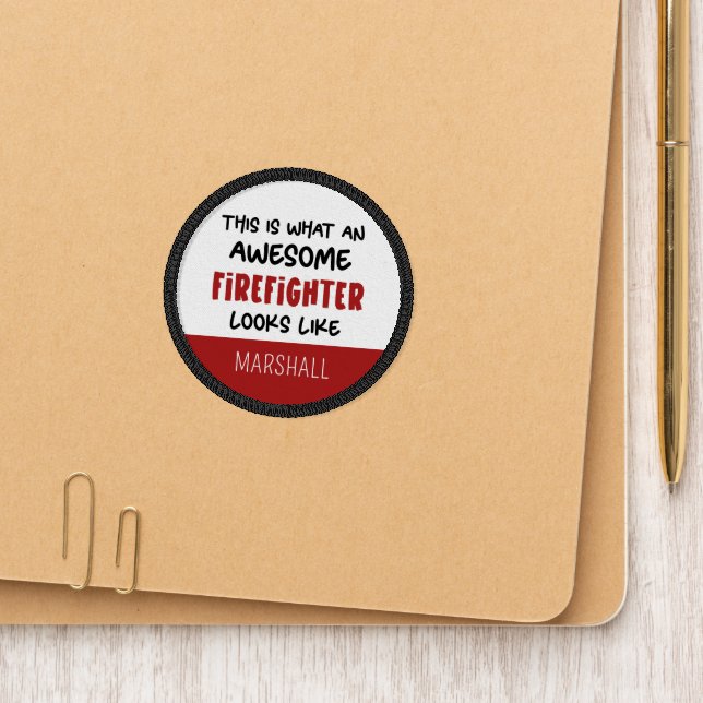 Personalized Awesome Firefighter Funny Firefighter Patch (On Folder)