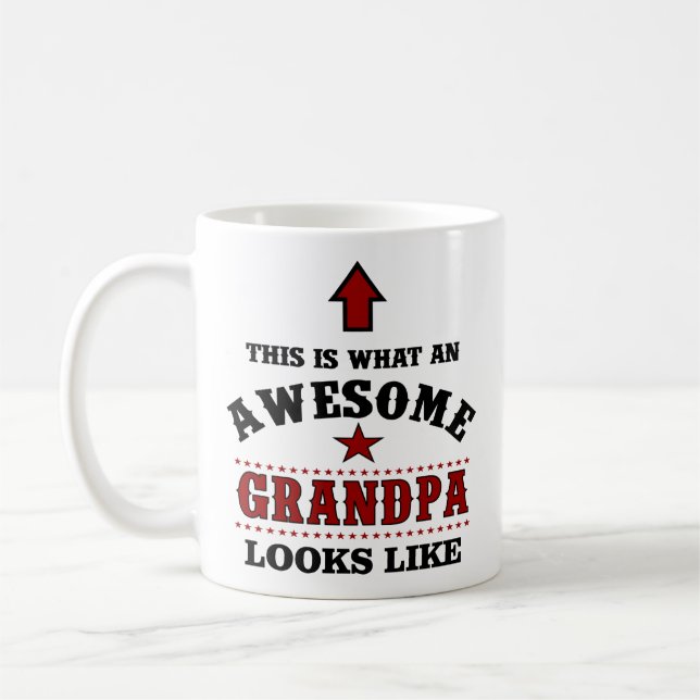 Personalized Awesome Grandpa Gift Coffee Mug (Left)