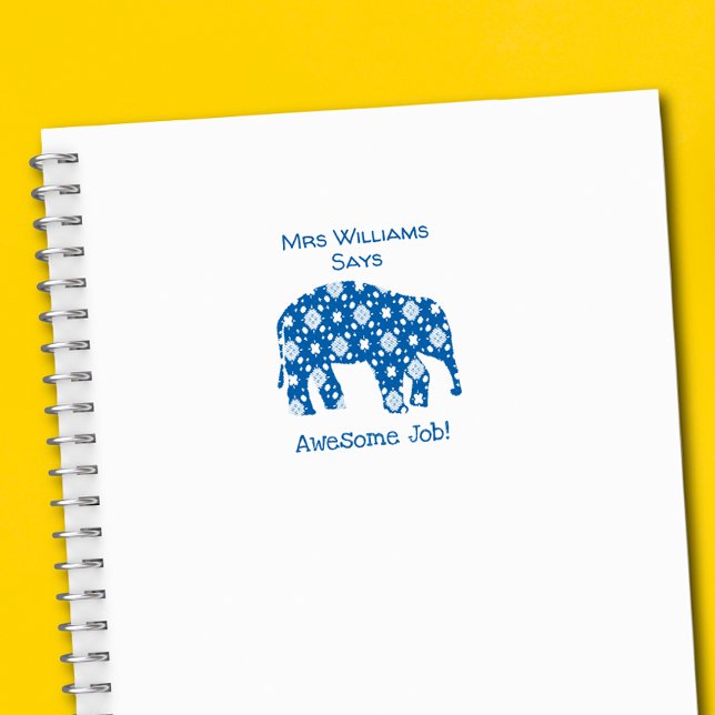 Personalized Awesome Job Teacher Stamp Elephant (Creator Uploaded)