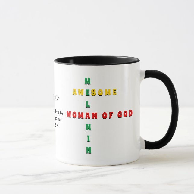 Personalized Awesome Melanin WOMAN OF GOD Mug (Right)