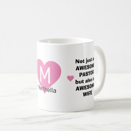 Personalized AWESOME PASTOR AWESOME WIFE Coffee Mug