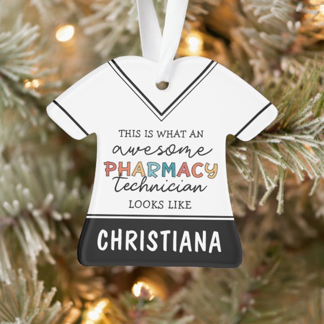 Personalized Awesome Pharmacy Tech Funny  Ornament (Tree)